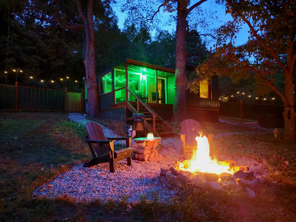Firepit at Art Bungalow Raven’s Retreat Hocking Hills