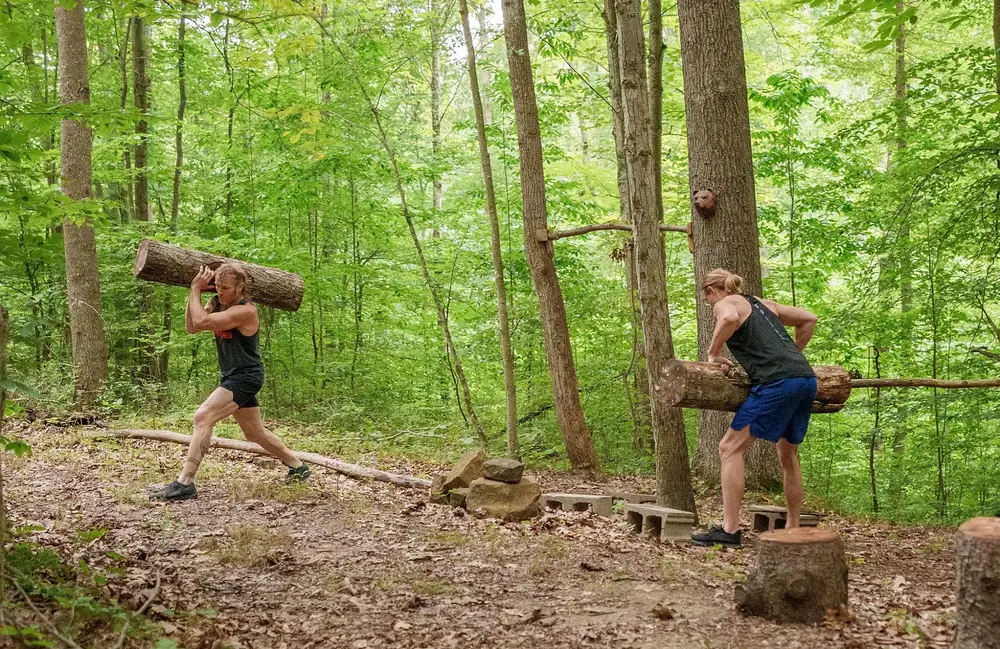 Functional fitness stations on wellness trail at Raven’s Retreat Hocking Hills