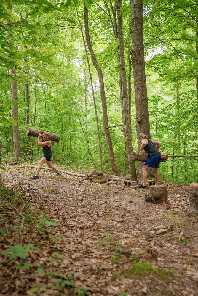 Functional fitness stations at Raven’s Retreat Hocking Hills
