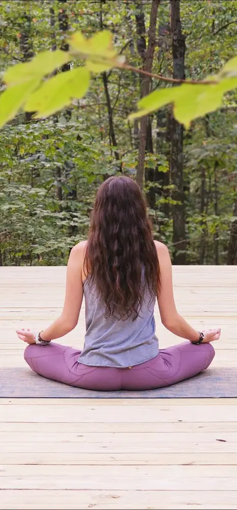 Meditation on wellness trail at Raven’s Retreat Hocking Hills